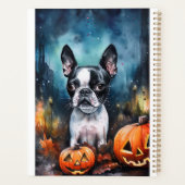 Halloween Terrier de Boston avec citrouilles effra (Dos)