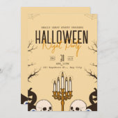 Halloween Terror Party, bewerkbare Halloween Kaart (Voorkant / Achterkant)