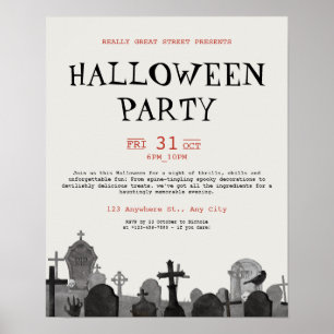 Halloween Terror Party, bewerkbare Halloween Poster