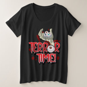 Halloween Terror Time Zombie Hand met ogen Grote Maat T-shirt