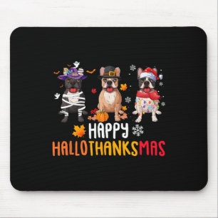 Halloween Thanksgiving Christmas Funny French Bull Muismat