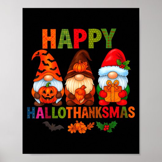 Halloween Thanksgiving Christmas Happy Hallothanks Poster (Voorkant)