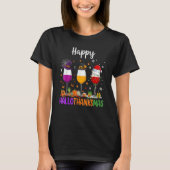 Halloween Thanksgiving Christmas Happy Hallothanks T-shirt (Voorkant)
