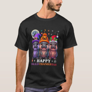Halloween Thanksgiving Christmas Moo Deng Pigmy Hi T-shirt