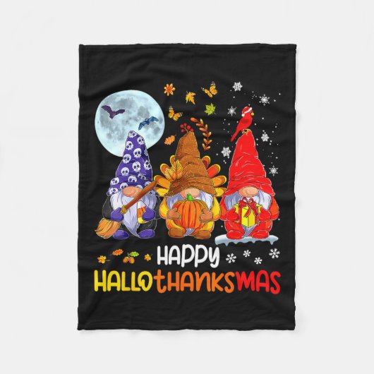 Halloween Thanksgiving Kerstfeest Happy HBedankt Fleece Deken (Voorkant)