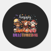 Halloween Thanksgiving Kerstfeest Happy HBedankt Ronde Sticker (Voorkant)