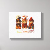 Halloween Thanksgiving KerstHappy Hallo Canvas Afdruk (Voorkant)
