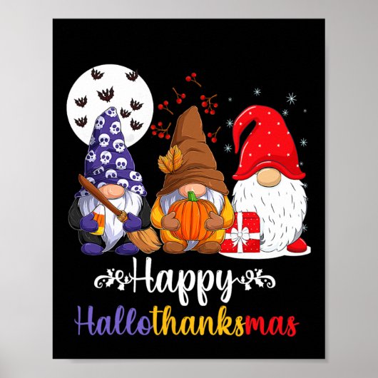 Halloween Thanksgiving KerstHappy Hallo Poster (Voorkant)