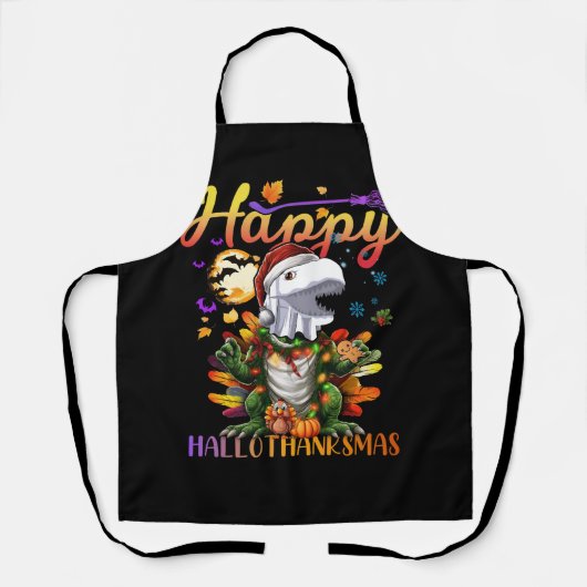 Halloween Thanksgiving KerstHappy Hallo Schort (Voorkant)