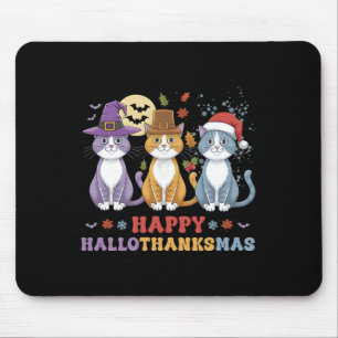 Halloween Thanksgiving Kerstkatten Happy Hallot Muismat