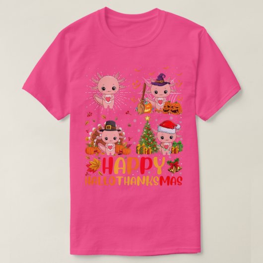 Halloween Thanksgiving Kerstmis Aolotl T-shirt (Design voorkant)