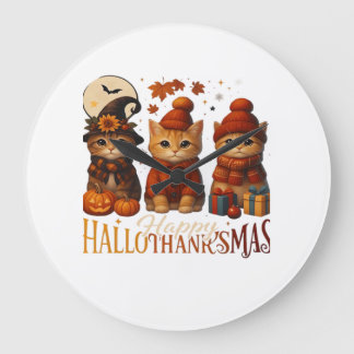 Halloween Thanksgiving Kerstmis Gelukkig HalloDank Grote Klok