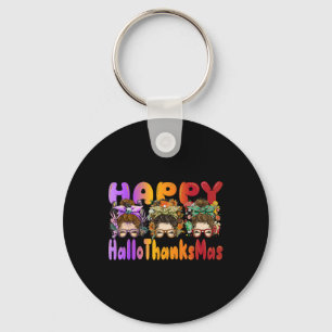 Halloween Thanksgiving X-mas Happy HalloThanksMas Sleutelhanger