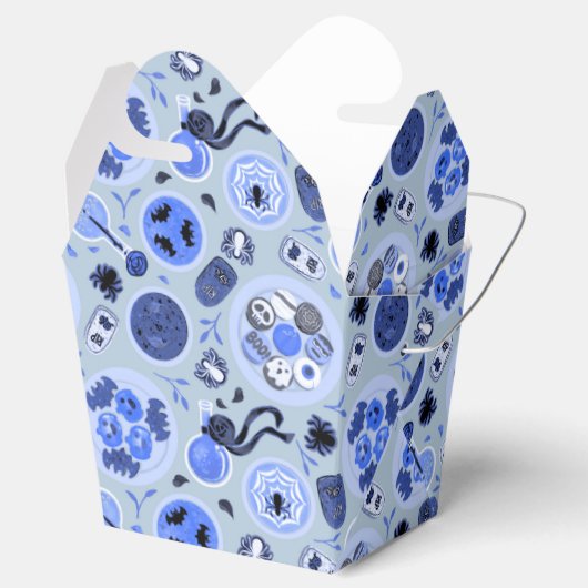 Halloween theefeest inpakpapier bedankdoosjes (Geopend)