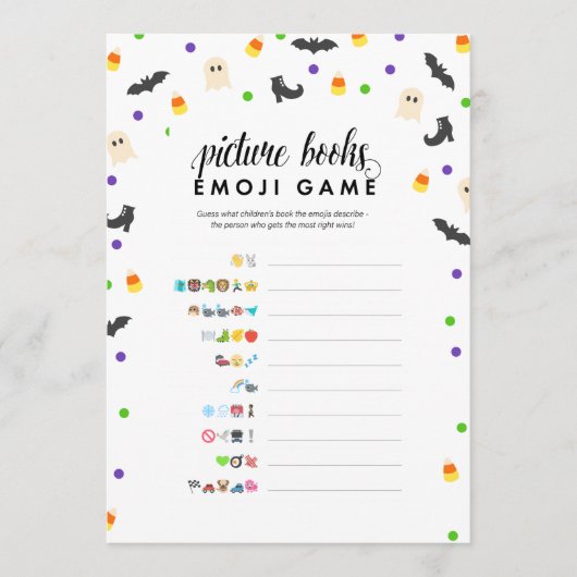 Halloween thema afbeelding boek emoji shower spel programma (Voorkant)