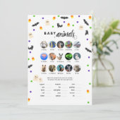 Halloween thema baby shower spel baby dieren programma (Staand voorkant)