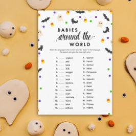 Halloween thema baby shower spel programma