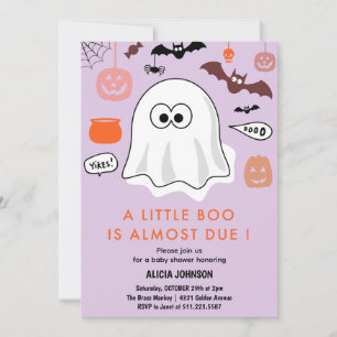 Halloween-thema baby shower uitnodiging kleine boo