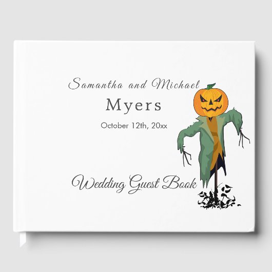 Halloween Thema Bruiloft Gastenboek met FOTO (Voorkant)