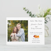 Halloween thema foto bruiloft Save the Date Kaart (Staand voorkant)