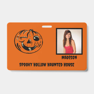 Halloween Thema Griezelen Huis Foto Badge