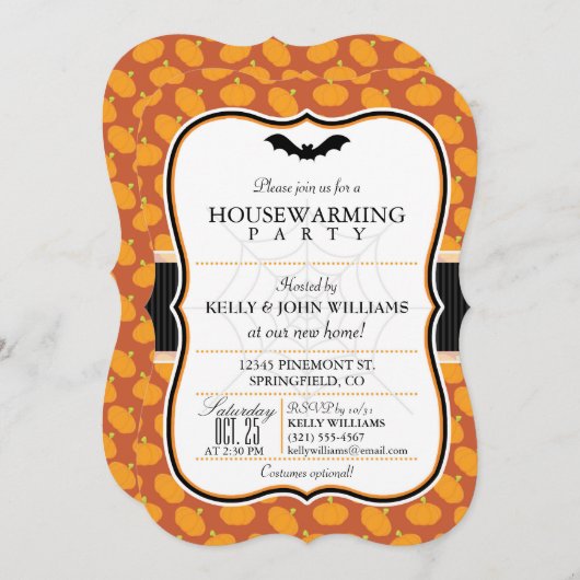 Halloween thema Housewarming Party Uitnodiging (Voorkant / Achterkant)