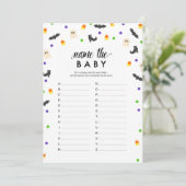 Halloween thema naam het baby shower spel programma (Staand voorkant)