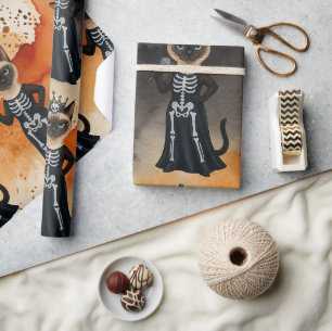 Halloween-thema voor Siamese kat liefhebbers Cadeaupapier