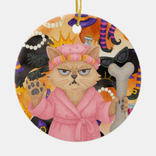 Halloween thema voor Siamese Kat Liefhebbers Keramisch Ornament