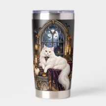 HALLOWEEN THEMA WITTE KAT IN VENSTER