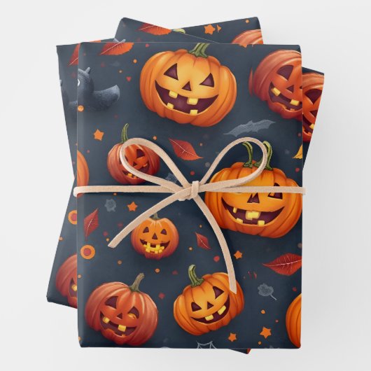 Halloween-thema Wrapping Paper Flat Sheet Set van (In situ)