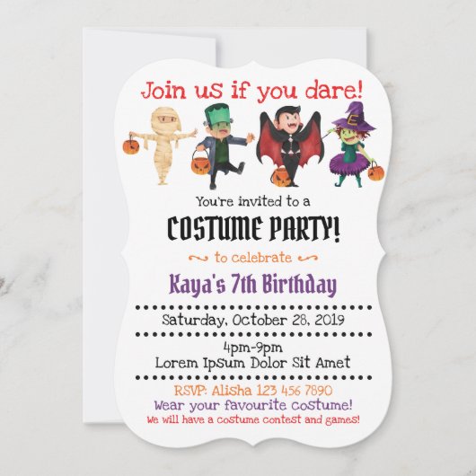 Halloween Thématique Anniversaire Invitations (Devant)