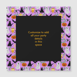 Halloween Theme Collage Toss Pattern Paars