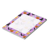 Halloween Theme Collage Toss Pattern Paars Notitieblok (Gedraaid)