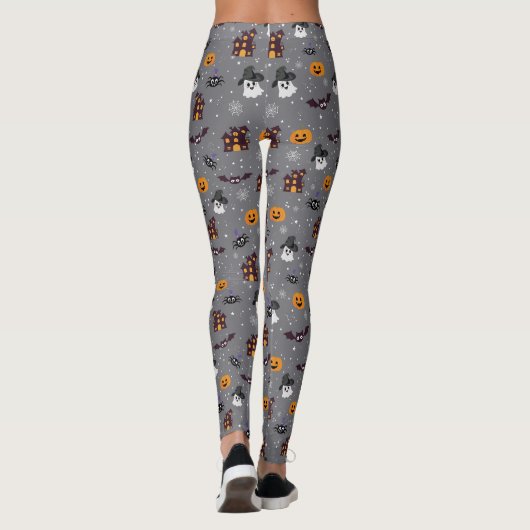 Halloween Thème Grey Leggings (Dos)
