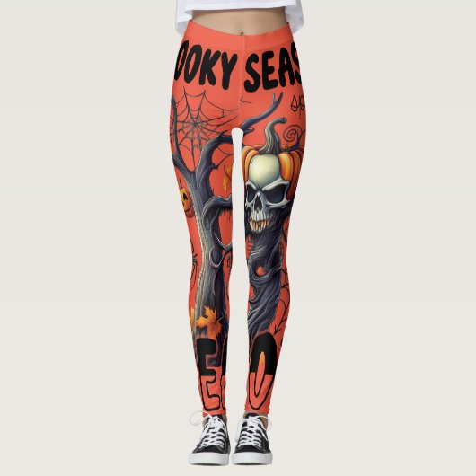 Halloween Thème Leggings (Devant)