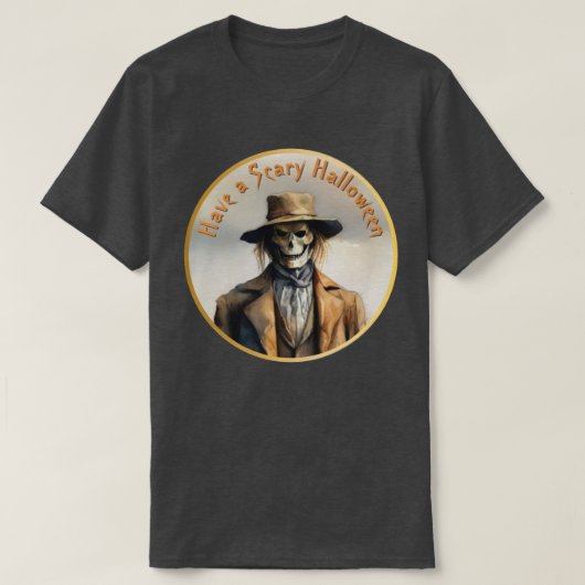 Halloween Theme - Scary Smiling Scarecrow T-Shirt (Design voorkant)