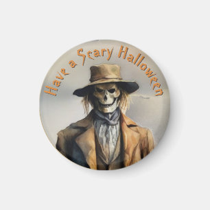 Halloween Theme - Scary Smiling Straw Scarecrow Magneet