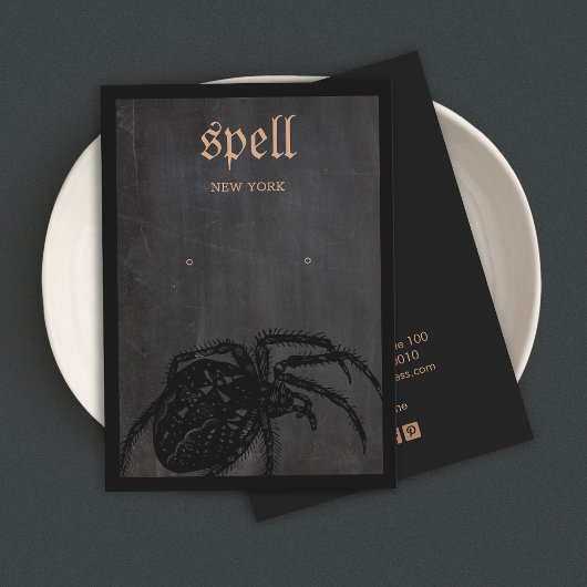 Halloween Theme Spider Earring Display Card Visitekaartje