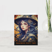 Halloween Thème Tattooé Sorcière Invitation (Devant)