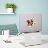  Halloween Theme White Rabbit Wonderland Sticker (Laptop op bureau)