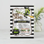 Halloween Theme Witch Baby shower Uitnodiging (Staand voorkant)