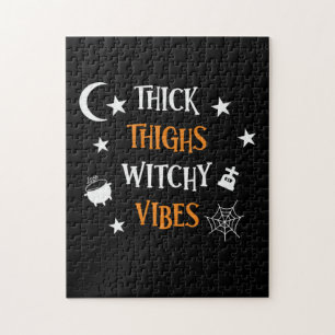 Halloween Thick Thighs Witch Vibes Birthday Legpuzzel