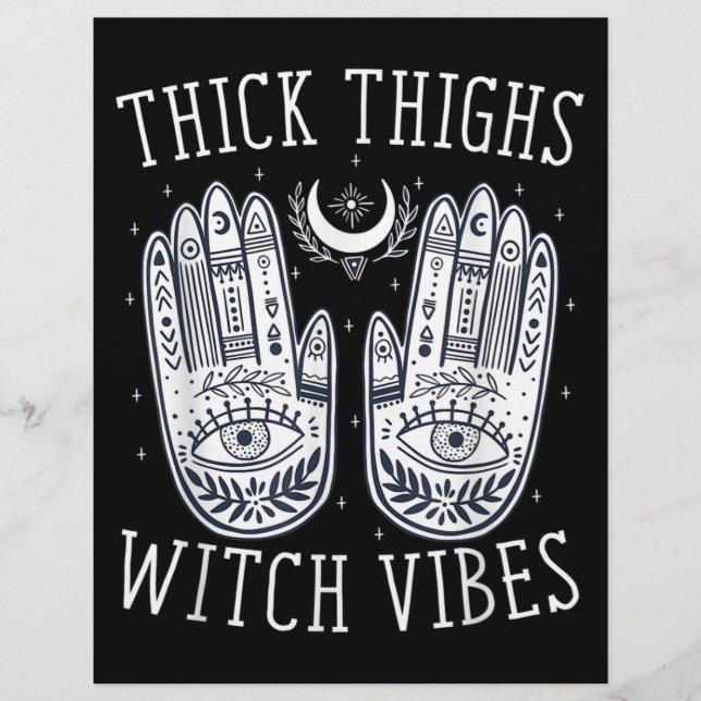 Halloween Thick Thighs Witch Vibes Briefhoofd (Voorkant)