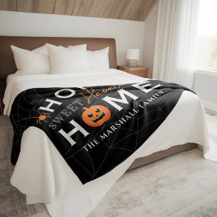 Halloween Thuis Zoete Geheime Thuis Familienaam Fleece Deken