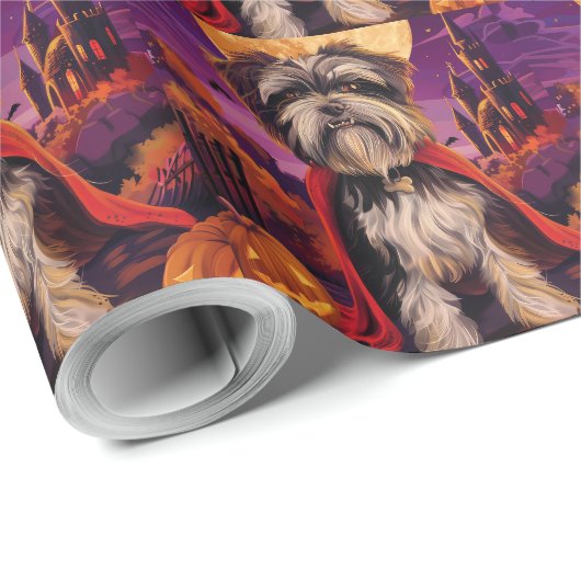 Halloween Tibetaanse Terriër Vampier Pompoenen eng Cadeaupapier (Rol Hoek)