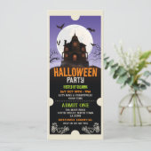 Halloween Ticket Haunted House Party Horror Kaart (Staand voorkant)