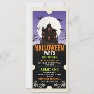 Halloween Ticket Haunted House Party Horror Kaart