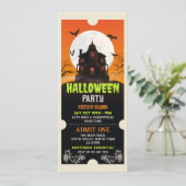 Halloween Ticket Haunted House Party Horror Kaart (Staand voorkant)