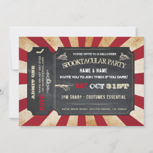 Halloween Ticket Party Invitation Cirque Peur